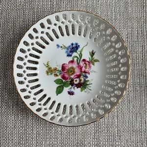 Bavarian Porcelain Bowl, Volkstedt Thüringer Handarbeit, Reticulated Bowl